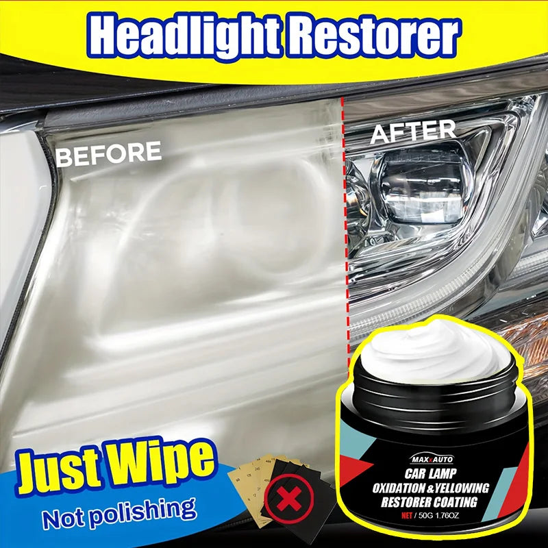 Car Headlight Restoration Polishing Kit - Scratch Remover & Oxidation Cleaner Repair Paste for Headlamp Assembly Beauty World Shop