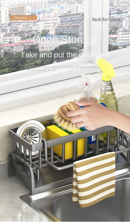 Kitchen Shelf Cleaning Cloth Storage Draining Rack Household Detergent Sponge Rack Water Sink Water Sink Water Sink Artifact Beauty World Shop