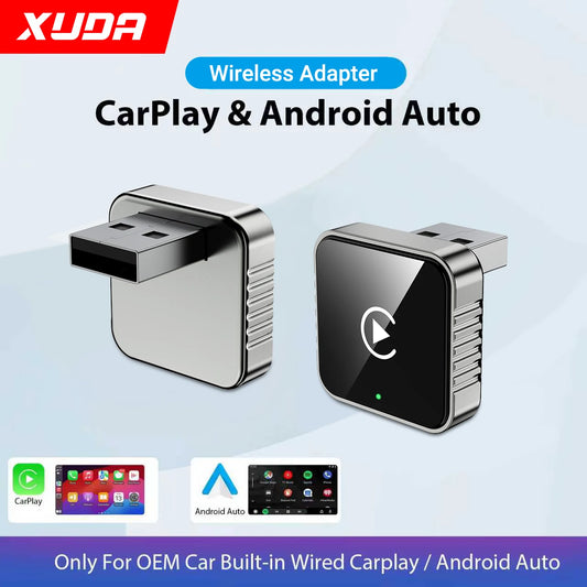 XUDA 2 in1 Wired to Wireless CarPlay Android Auto Adapter for OEM Car Stereo With USB Dongle Smart Mini Box Plug and Play Blueto Beauty World Shop