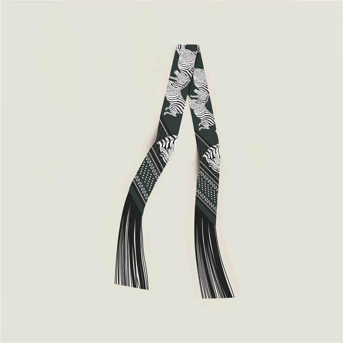 130x5cm Tassel Cashew Print Scarf Women's All-season Twill Silk Decorative Ribbon Multi-purpose Bag Hair Tie Belt Scarf Beauty World Shop