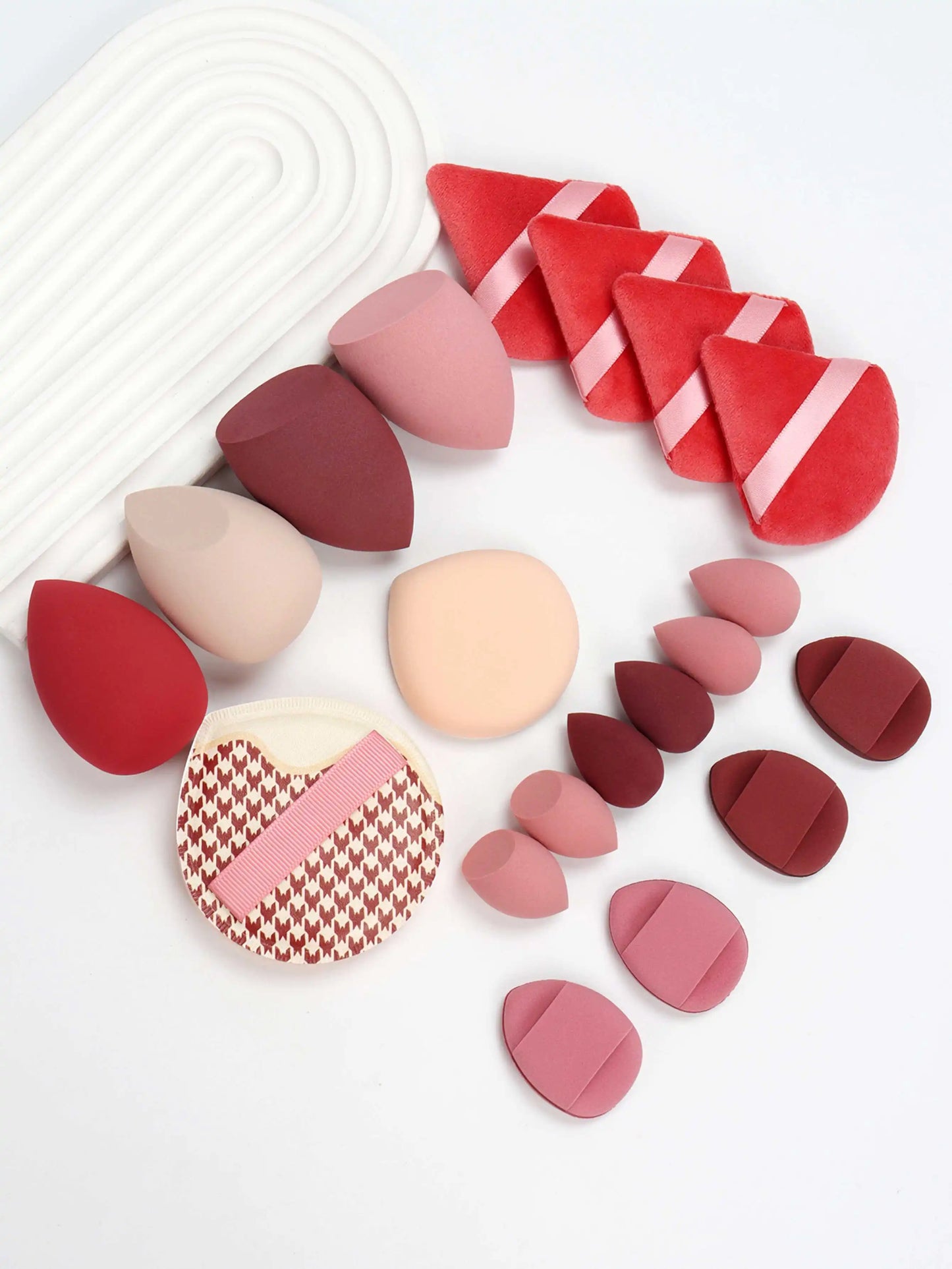 20 Pcs Pink Makeup Sponge and Makeup Puff Set Suitable for Face Cream and Powder Concealer Powder Makeup Machine Beauty World Shop