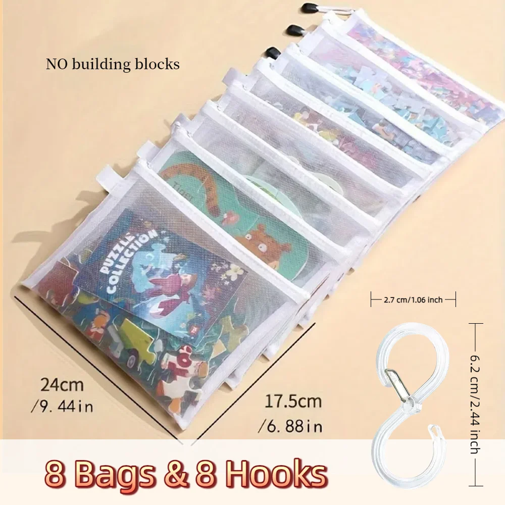 8pcs Zipper Mesh Bags, 3 Sizes, Zipper Mesh Bags, Waterproof Clear Travel Bags, Office Supplies Document Bags With Zipper Beauty World Shop