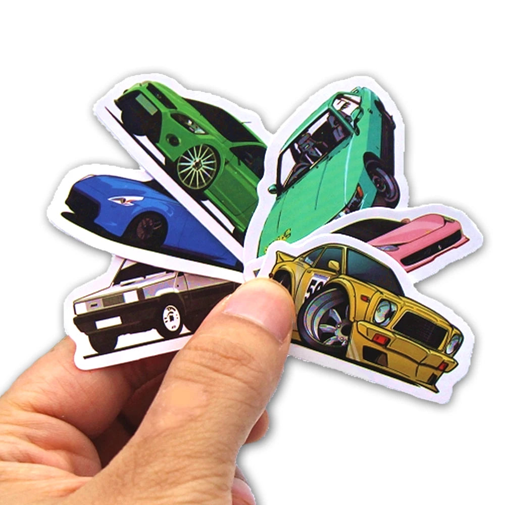 10/50/100 Pcs Retrofit Racing Car Graffiti Stickers Laptop Guitar Luggage Bike Skateboard Waterproof Sticker Decal Kid Toy Beauty World Shop