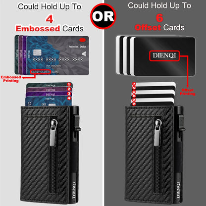 Anti-theft Credit Card Holder Men Wallets Rfid Blocking Aluminum Leather Pop Up Minimalist Wallet Cardholder Wallets for Men Beauty World Shop