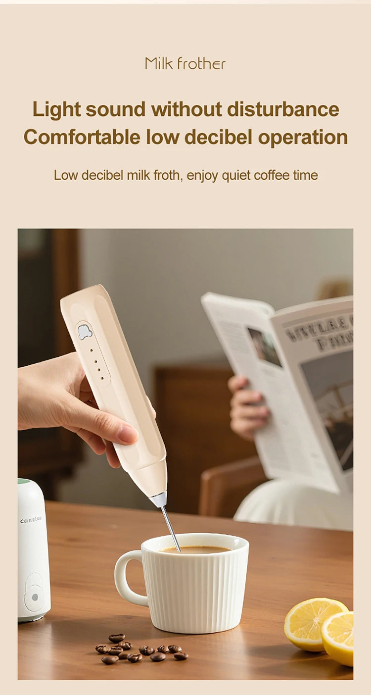MINI Coffee Frother USB Rechargeable 3 Speeds Foam Maker Coffee Milk Mixer Electric Handle Blender Egg Beater Hot Cooking Tools Beauty World Shop