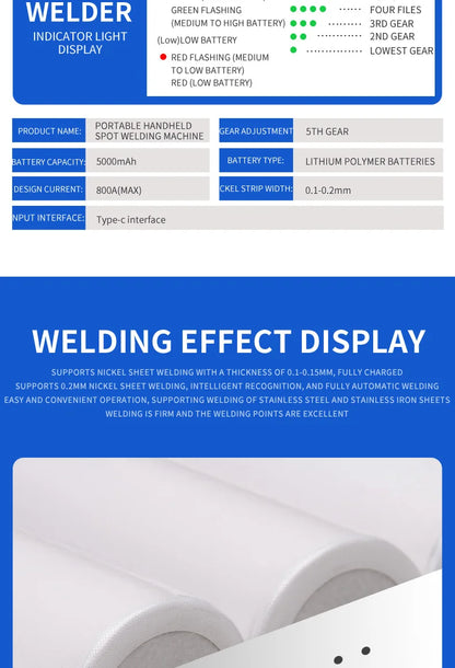 Handheld Battery Spot Welding Machine Portable 18650 Lithium Battery Nickel Sheet Nickel Strip Welding Aluminum Welding Head Beauty World Shop