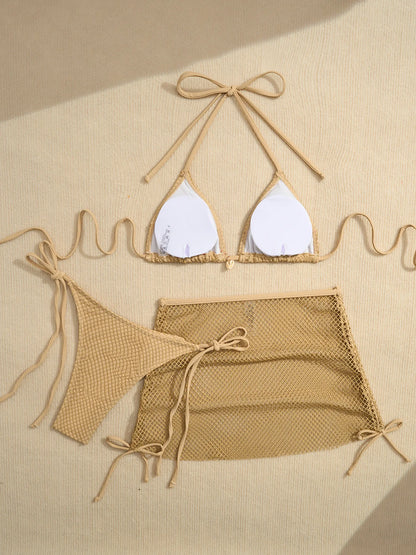 New Sexy Net Bikinis Female Swimsuits Women Three-Piece Swimwear Beach Swim Wear Bathing Suits Brazilian Bikini Set Pool Bather Beauty World Shop