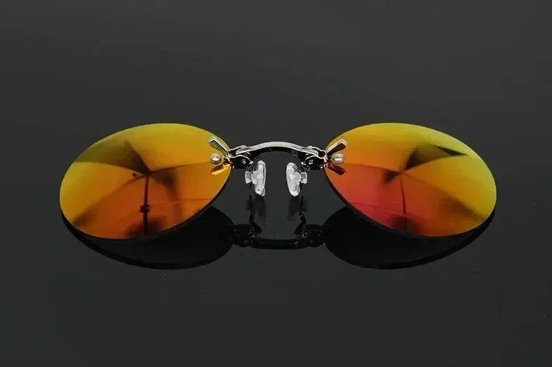  VIEWRING1-2PCS Clip On Nose Glasses Round Rimless Matrix Morpheus Sunglasses Mini Frameless Vintage Men Eyeglasses Beauty World Shop
