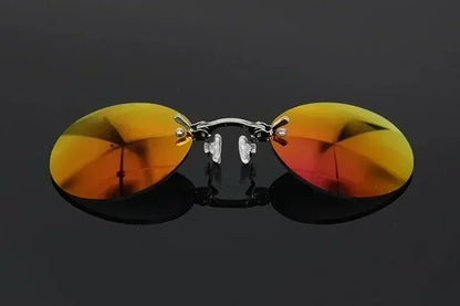  VIEWRING1-2PCS Clip On Nose Glasses Round Rimless Matrix Morpheus Sunglasses Mini Frameless Vintage Men Eyeglasses Beauty World Shop