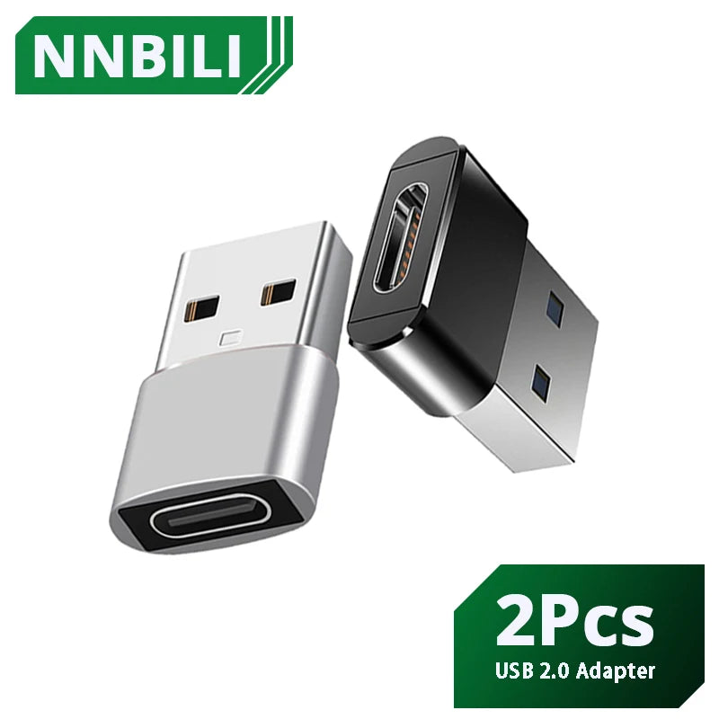 2Pcs USB To Type C OTG Adapter USB USB-C Male To Micro USB Type-c Female Converter For Macbook Samsung S20 USBC OTG Connector Beauty World Shop