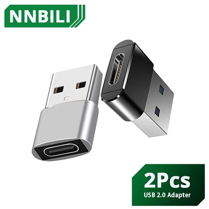 2Pcs USB To Type C OTG Adapter USB USB-C Male To Micro USB Type-c Female Converter For Macbook Samsung S20 USBC OTG Connector Beauty World Shop