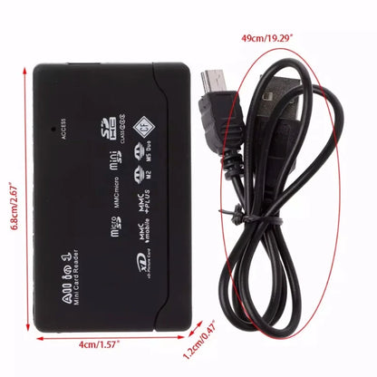 Usb 2.0 All In One Mini Memory Card Reader, Multifunctional Card Reader,, 480mbps, Tf, M2, Xd, Cf, Micro Sd Beauty World Shop