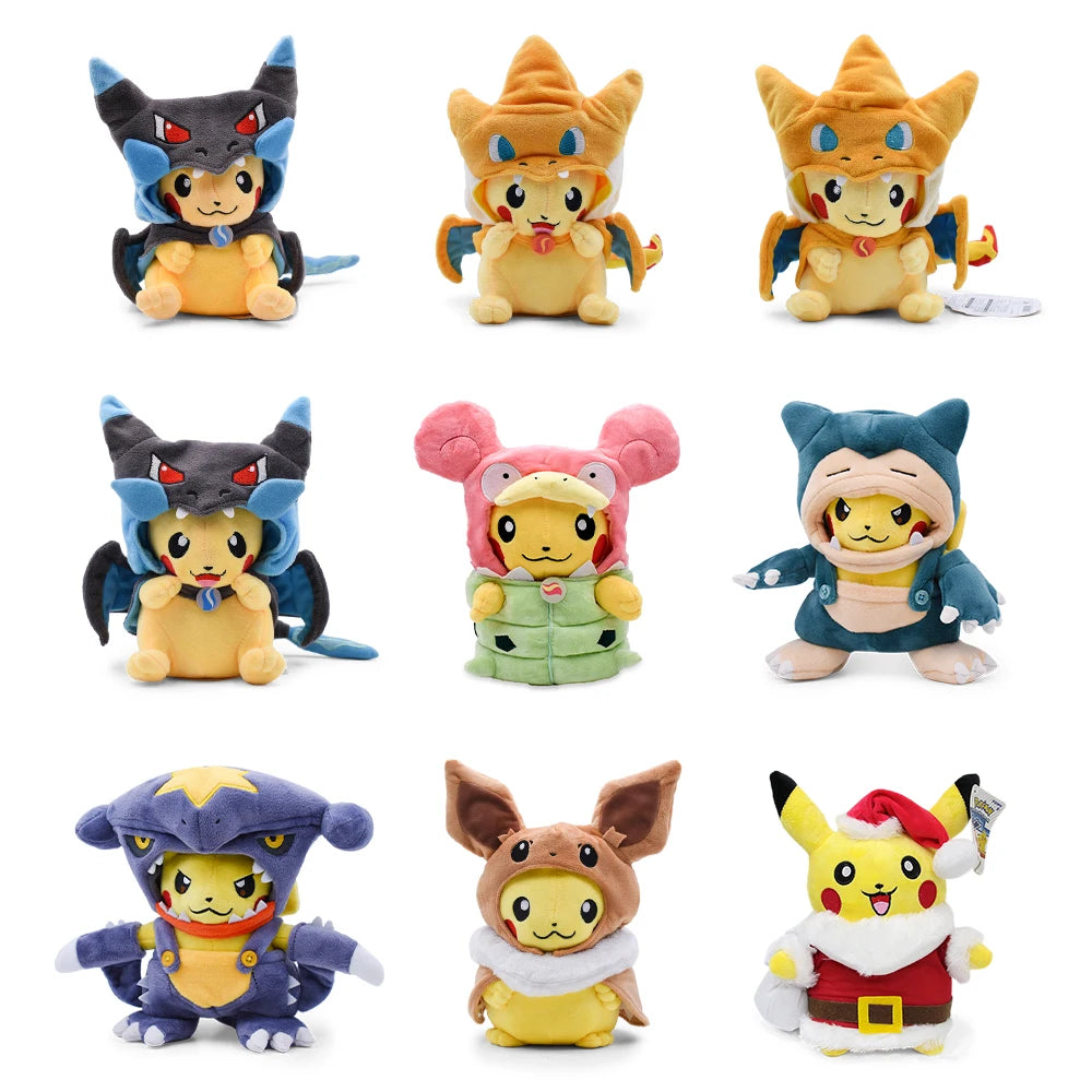 Cos Eevee Pikachu Cosplay Plush Toys Charizard Peluche Lucario Stuffed Animal Doll Collectible Gift,Cartoon 20-30CM Beauty World Shop