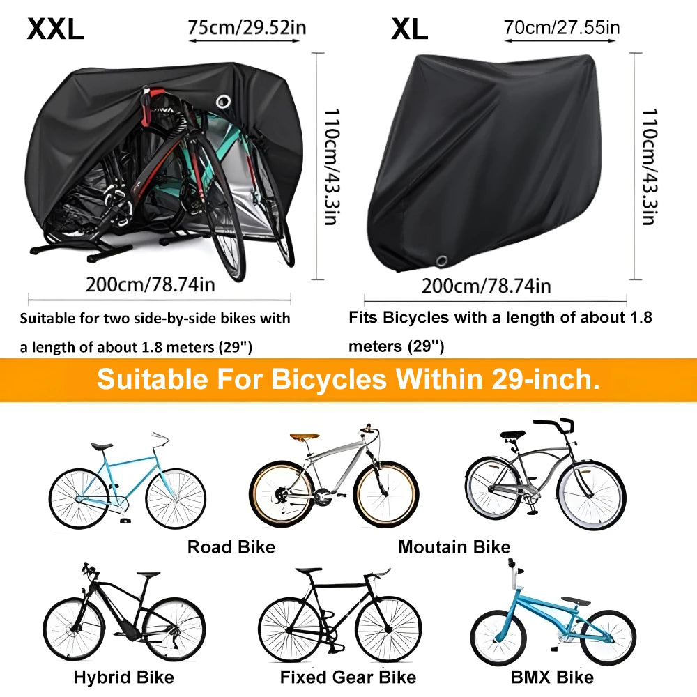 Waterproof Cycle Bike Rain Cover, Bicycle Cover Rain Sun UV Dust Windproof With Lock Hole for Mountain, Road & Dirt Bike Beauty World Shop