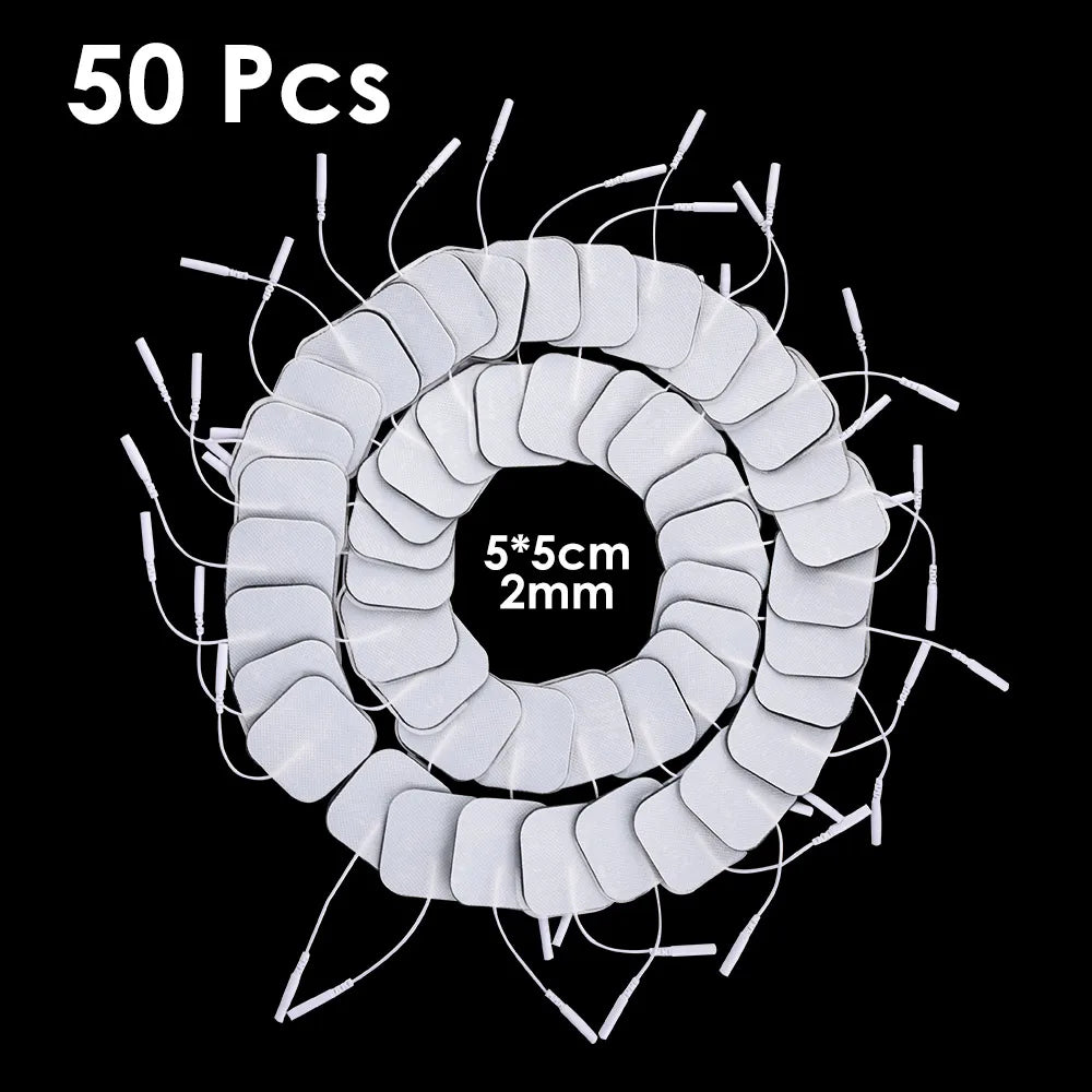 100P/50P 5x5cm Muscle Stimulator Electrode Pads Non-woven Fabric Self Adhesive Replacement Pads for Tens Digital Massage Machine Beauty World Shop