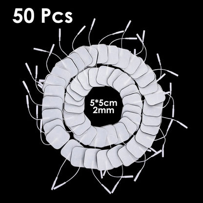 100P/50P 5x5cm Muscle Stimulator Electrode Pads Non-woven Fabric Self Adhesive Replacement Pads for Tens Digital Massage Machine Beauty World Shop
