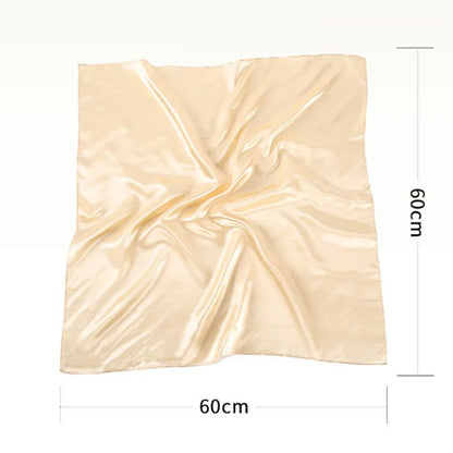 New Solid 60x60cm Square Scarf Single Imitation Silk Bright Light And Satin Performance Scarves Party Gift Beauty World Shop