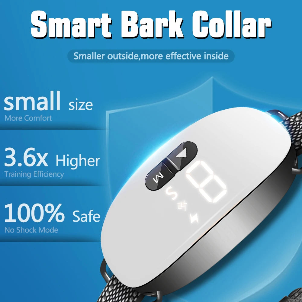 new smart Dog Bark Collar,Rechargeable Smart Barking Collar, Anti Bark Training Collar Adjustable Sensitivity Beauty World Shop