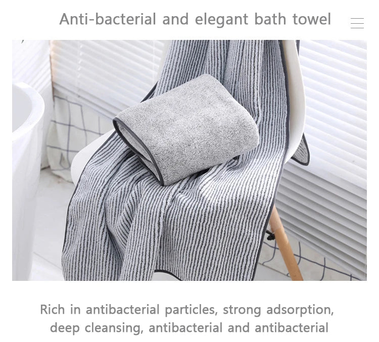 1PCS Thickened Bath Towels for The Body Microfiber Towel for Gym Sports Shower Robe for Spa Beath Home Beauty World Shop