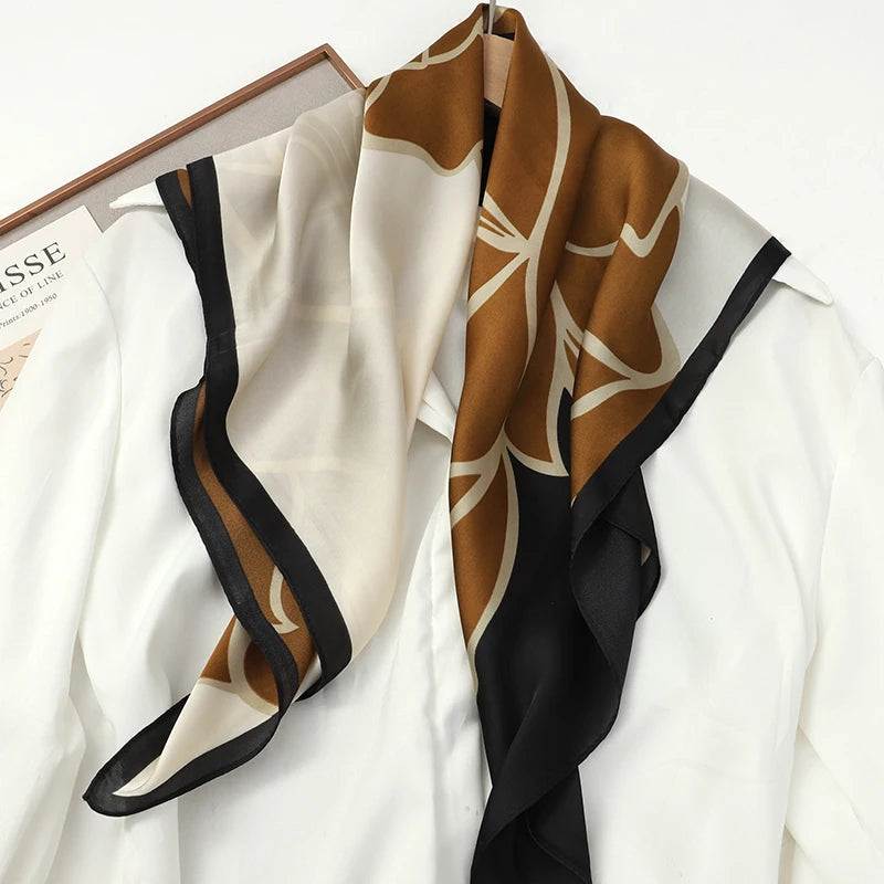 60Colors Luxury Scarf Women 70*70Cm Silk Feel Square Hair Wrapping Foulard Satin Shawl Big Size Head Bandana Hijab Handkerchief Beauty World Shop