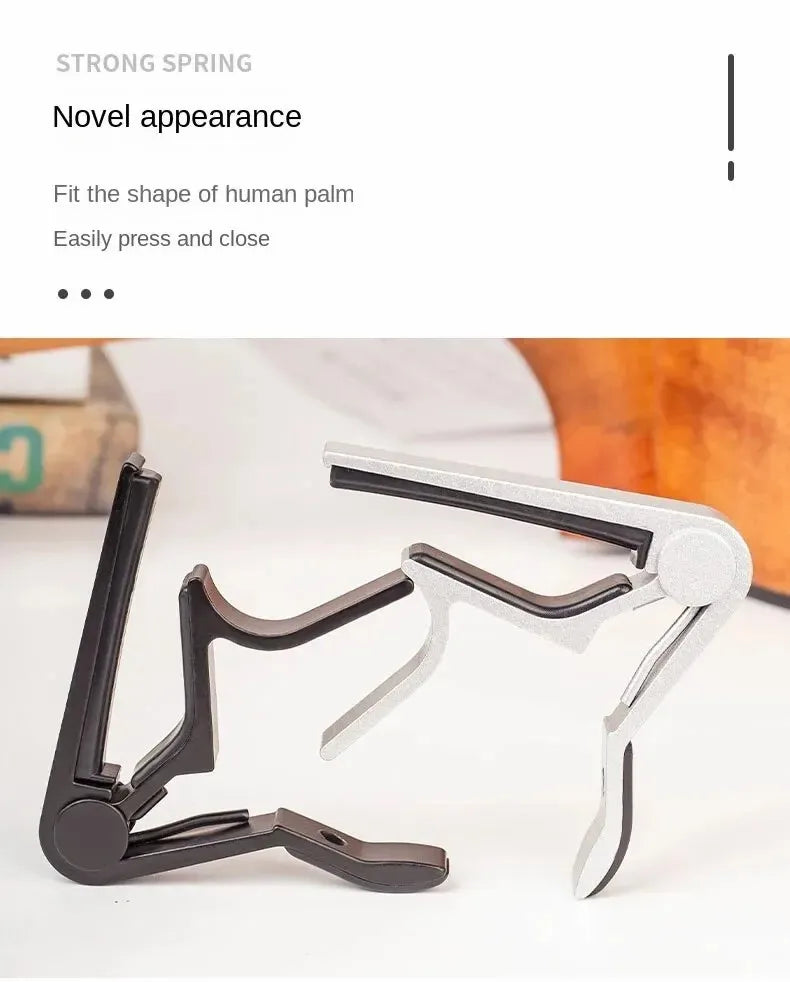 7pcs Guitar Capo for Acoustic And Electric Guitars With 5 Picks for Free And 1 Holder,Black; Silver Beauty World Shop