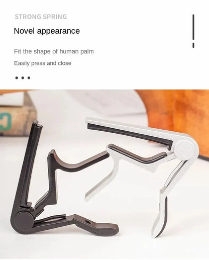 7pcs Guitar Capo for Acoustic And Electric Guitars With 5 Picks for Free And 1 Holder,Black; Silver Beauty World Shop