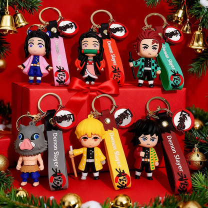Anime Figure Demon Slayer Keychain Car Keychain Cartoon Backpack Pendant Handmade Backpack Pendant Kids birthday Christmas Gifts Beauty World Shop