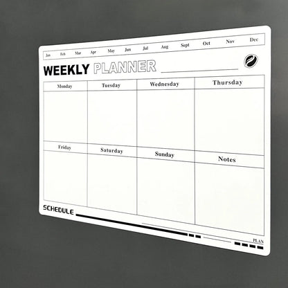 Magnetic Refrigerator Calendar Sticker - Reusable Weekly/Monthly Planner, Customizable Note Board for Home Office Beauty World Shop