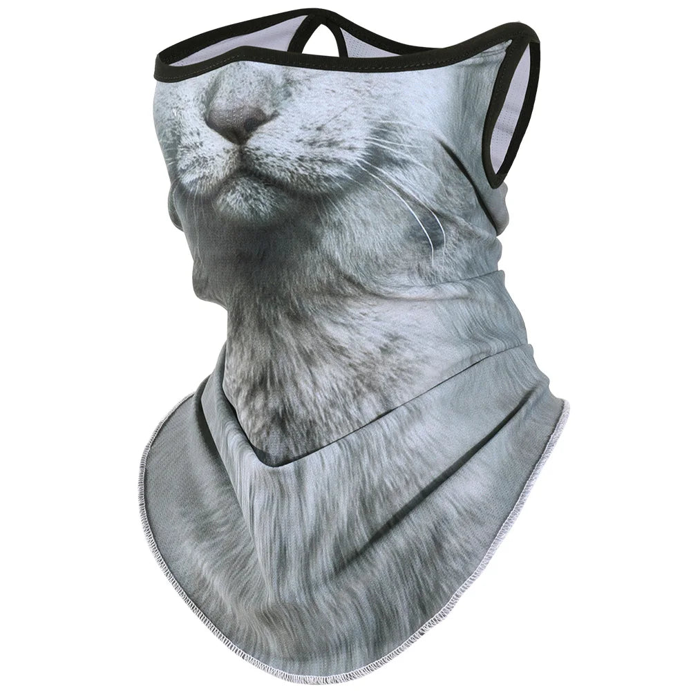 3D Animals Magic Scarf Bandana Breathable Neck Warmer Gaiter Hanging Ear Outdoor Sports Triangle Face Mask Neckerchief Summer Beauty World Shop