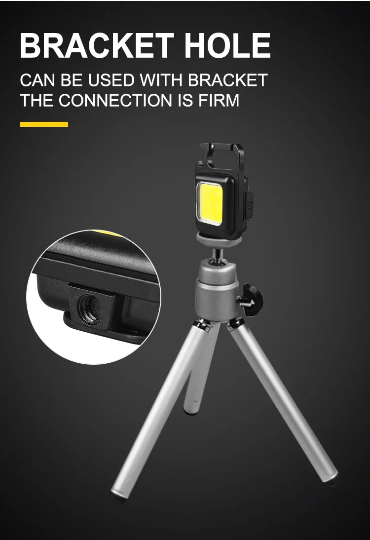 COB LED Mini Flashlight Super Bright EDC Keychain Light Outdoor Emergency Camping Pocket Lamp With Tail Magnet Corkscrew Beauty World Shop