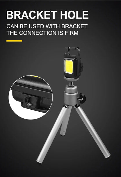 COB LED Mini Flashlight Super Bright EDC Keychain Light Outdoor Emergency Camping Pocket Lamp With Tail Magnet Corkscrew Beauty World Shop
