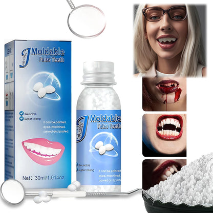 Molded Resin - Party temporary teeth decoration, DIY role-playing, temporary restoration model, Halloween vampire Molten clay