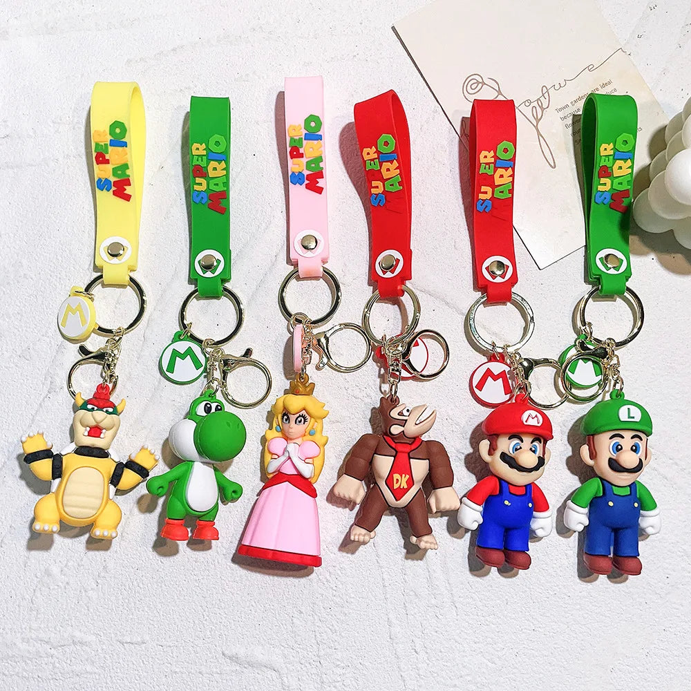 19 Styles Anime Keychain Mario Bros Luigi Toad Bowser Action Figure Model PVC Cartoon Bag Doll Pendant Toys Gift Beauty World Shop