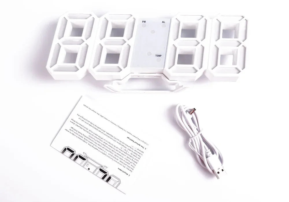 Table 3D LED Digital Alarm Clock Wall Clock Time/Date/Temperature for Home Kitchen Offices Clock Decoration Garden Clocks Beauty World Shop