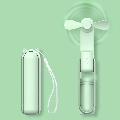 Portable Mini Fan, USB Rechargeable, 3-speed Adjustable, Foldable Handheld Fan, Suitable for Women, Travel, Outdoor Use Beauty World Shop