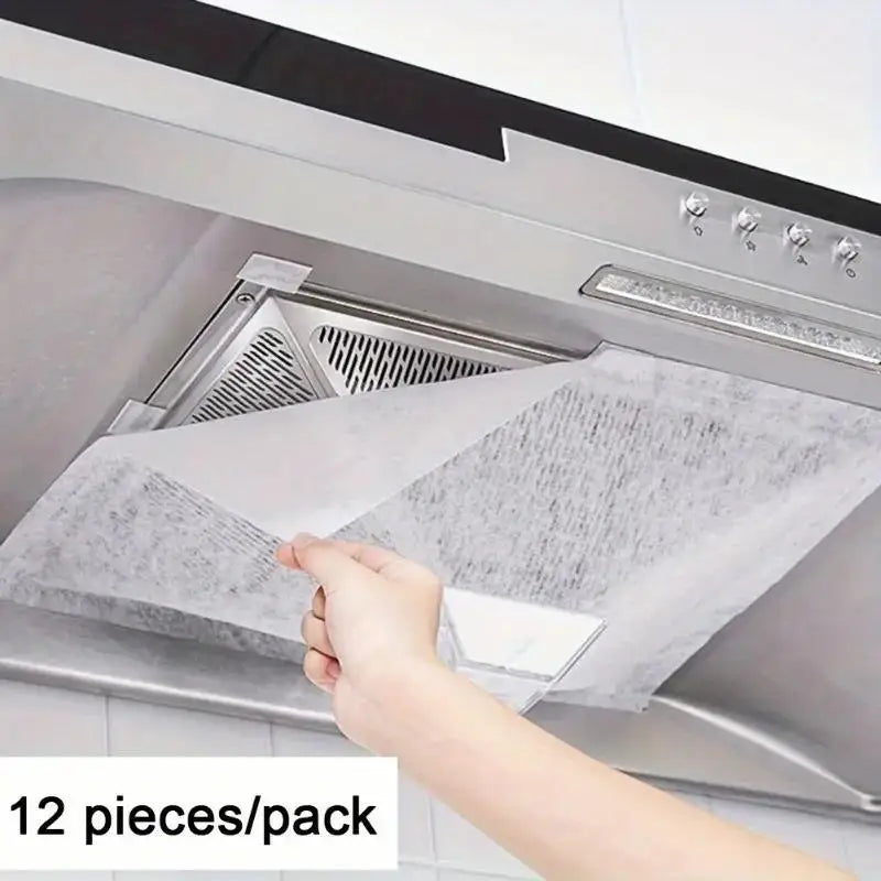 12-Pack Heavy-Duty Range Hood Filters - Oil-Absorbing Mesh Covers for Kitchen Ventilation, Easy Install Beauty World Shop