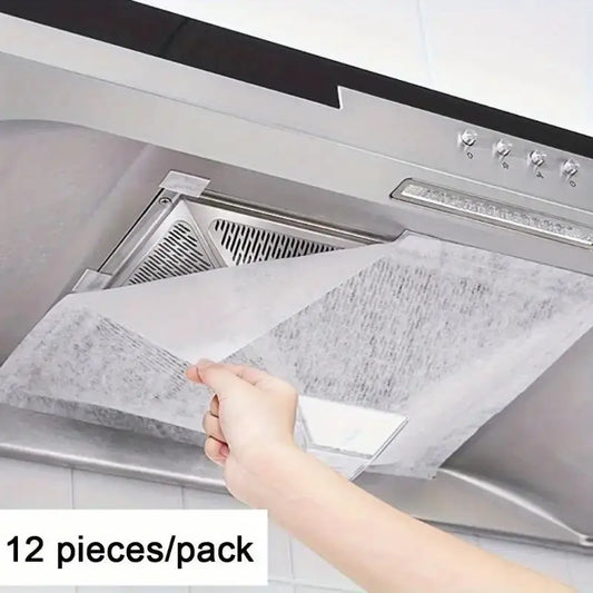 12-Pack Heavy-Duty Range Hood Filters - Oil-Absorbing Mesh Covers for Kitchen Ventilation, Easy Install Beauty World Shop