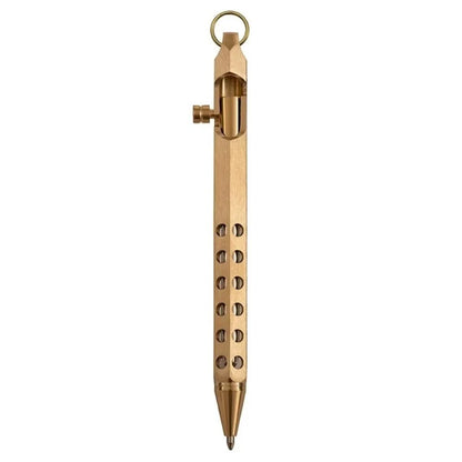 Portable Brass Pen Medium Point 1.0mm Retro Ballpoint Pen Bolt Action Smooth Writing Signature Pen Beauty World Shop