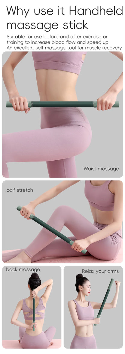 Massage Stick Portable Roller, Handheld, Deep Tissue Foam Roller, Body Massage and Myofascial Release Tool for Legs, Neck, Calve Beauty World Shop