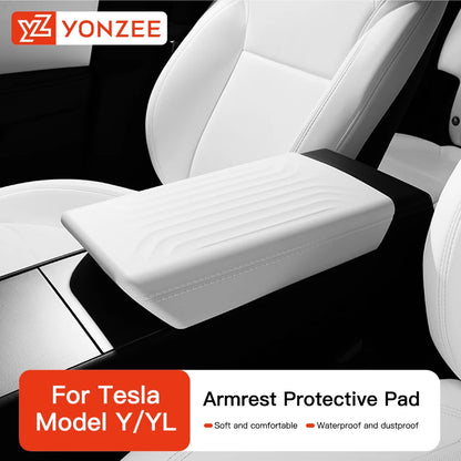 YZ For Tesla Model 3 Highland Y Juniper 2025-2026 Soft Center Console Armrest Pad Auto Central Armrest Box Cover Car Accessories Beauty World Shop