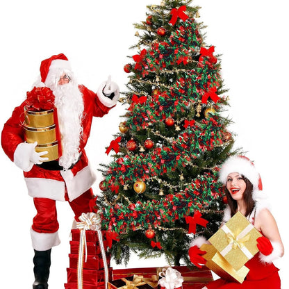 Christmas Tinsel Garlands Decoration Bar Tops 2/10M Red Green Wreath Xmas Tree Ornaments Party Home Staircase Decor Pendant Prop Beauty World Shop