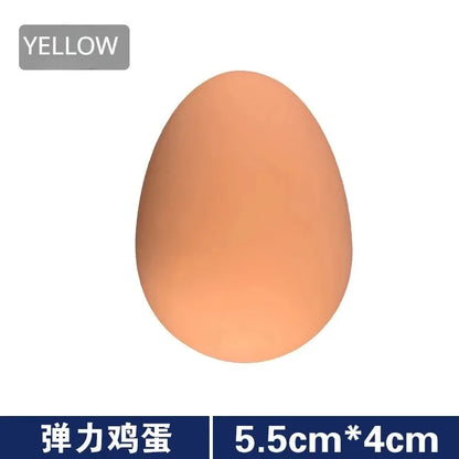 1 Pcs Novelty Bouncy Eggs Realistic Fake Rubber Bouncing BallsModel Farm Chicken Nesting Hen Hatching Egg Pet Toy Prank Joke Beauty World Shop