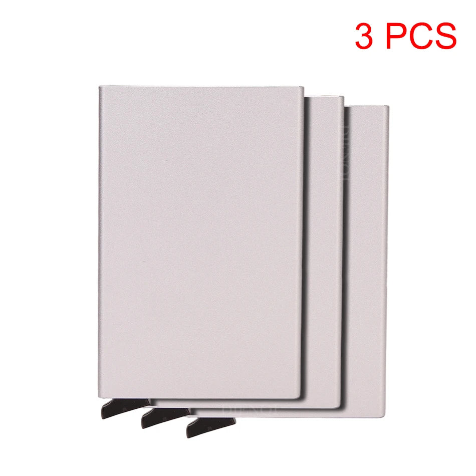 Rfid Credit Card Holder Metal Thin Slim Smart Wallet Men Women Wallets Pop Up Minimalist Small Black Purse Mini Walets for Men Beauty World Shop