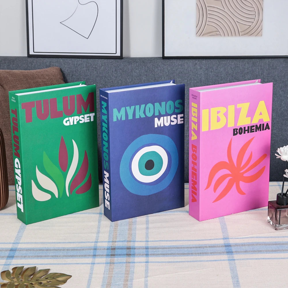 3Pcs Foldable Fashion Fake Books Living Room Decoration Designer Books Coffee Table Ornaments Club Hotel Room Villa Prop Books Beauty World Shop
