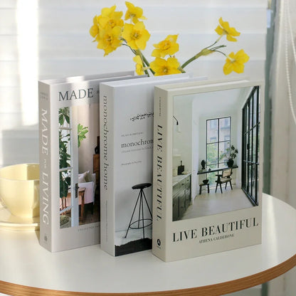 3Pcs Foldable Fashion Fake Books Living Room Decoration Designer Books Coffee Table Ornaments Club Hotel Room Villa Prop Books Beauty World Shop