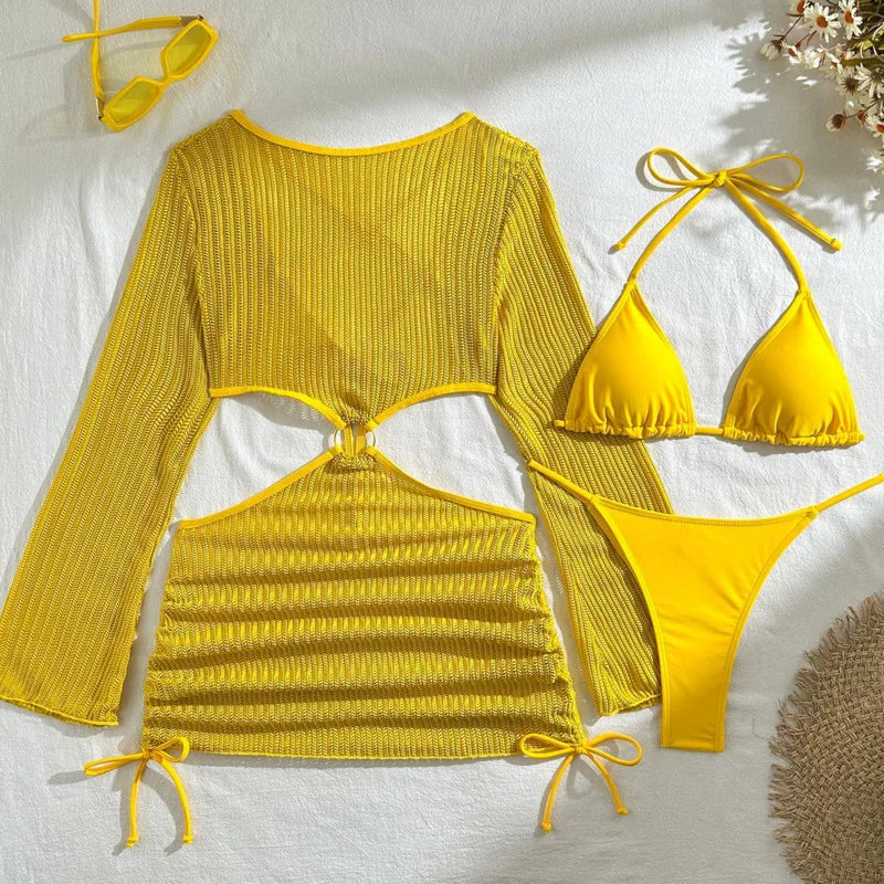 2026 Sexy Bikinis Female Swimsuits Women's Three-Piece Swimwear Beach Swim Wear Bathing Suits Brazilian Bikini Set Pool Bather Beauty World Shop