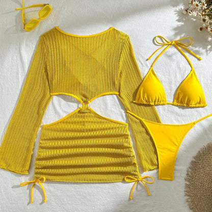 2026 Sexy Bikinis Female Swimsuits Women's Three-Piece Swimwear Beach Swim Wear Bathing Suits Brazilian Bikini Set Pool Bather Beauty World Shop