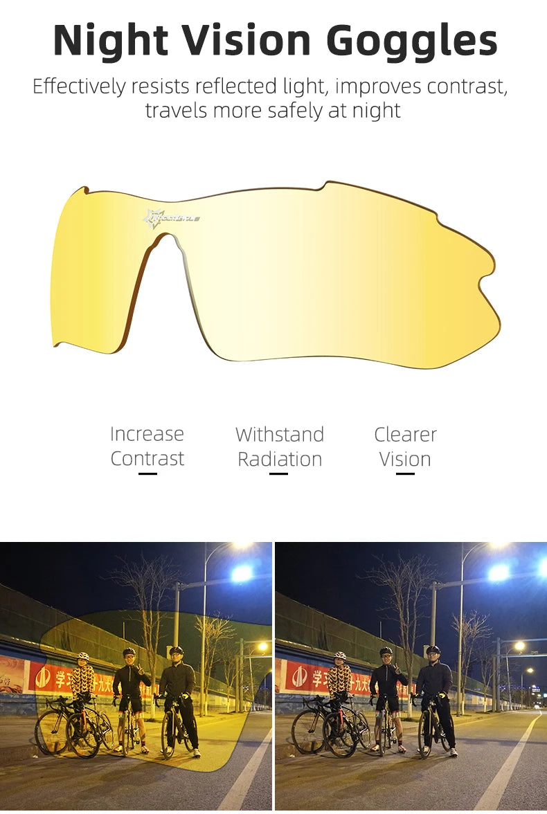 ROCKBROS Cycling Polarized glasses Bike Outdoor Sports Sunglasses MTB Road PC Goggles Eyewear Glasses 5/3 Lens Bicycle Accessory Beauty World Shop