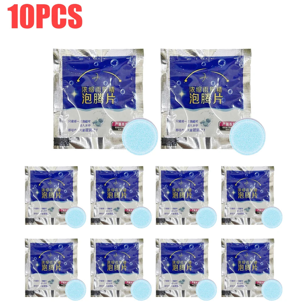 200-10pcs Solid Cleaner Car Windscreen Cleaner Effervescent Tablet Auto Wiper Glass Solid Cleaning Concentrated TabletsDetergent Beauty World Shop