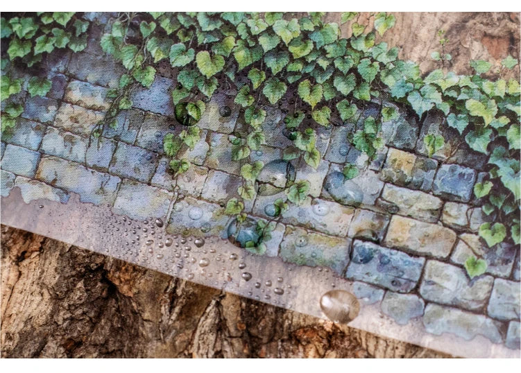 2 Roll PET Tape Green Field Flower Wall Series Sealing Stickers Album Diary Decoration Phone Case Sticker Notebook Accessories Beauty World Shop
